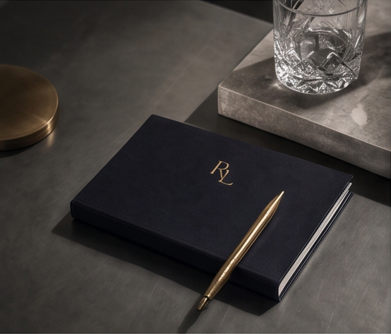 Notizbuch mit Goldstift
