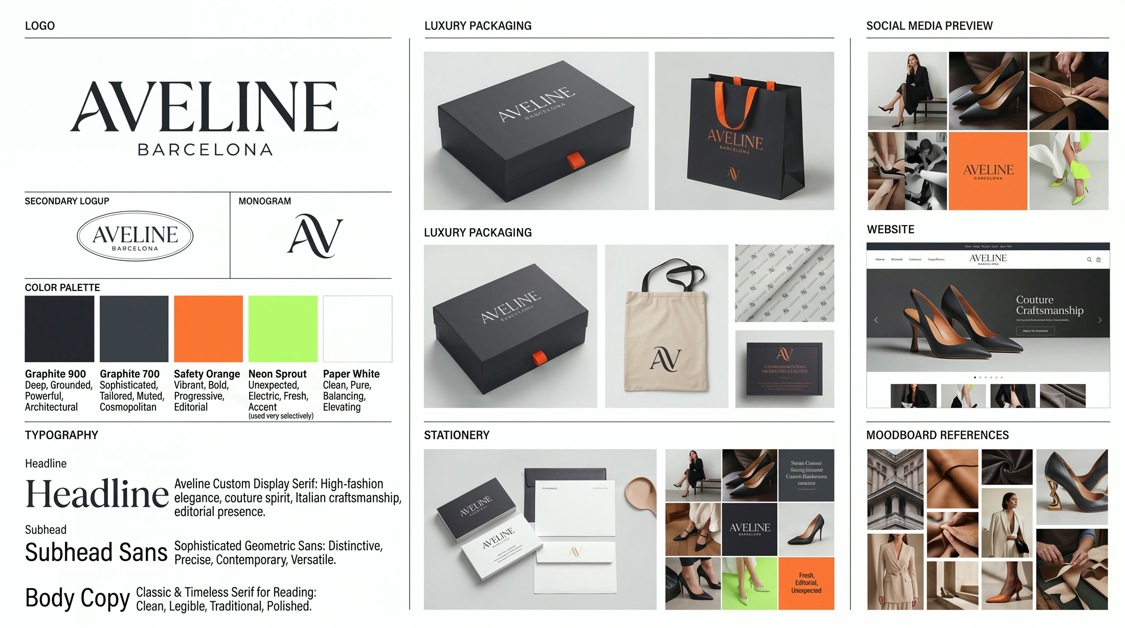 Aveline brand identity board