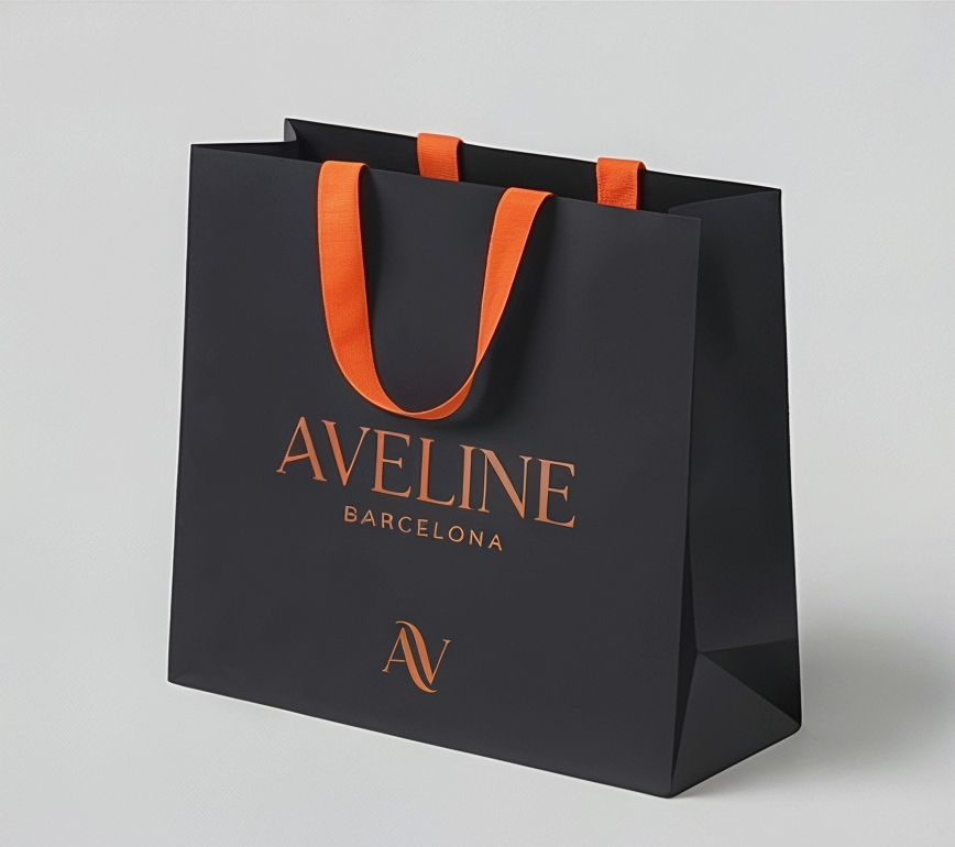 Shopping bag with orange handles