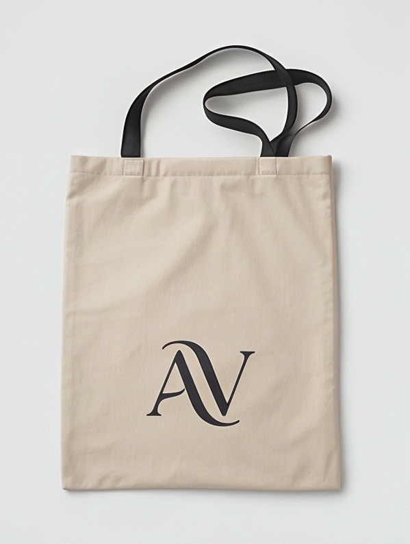 Canvas bag with AV monogram