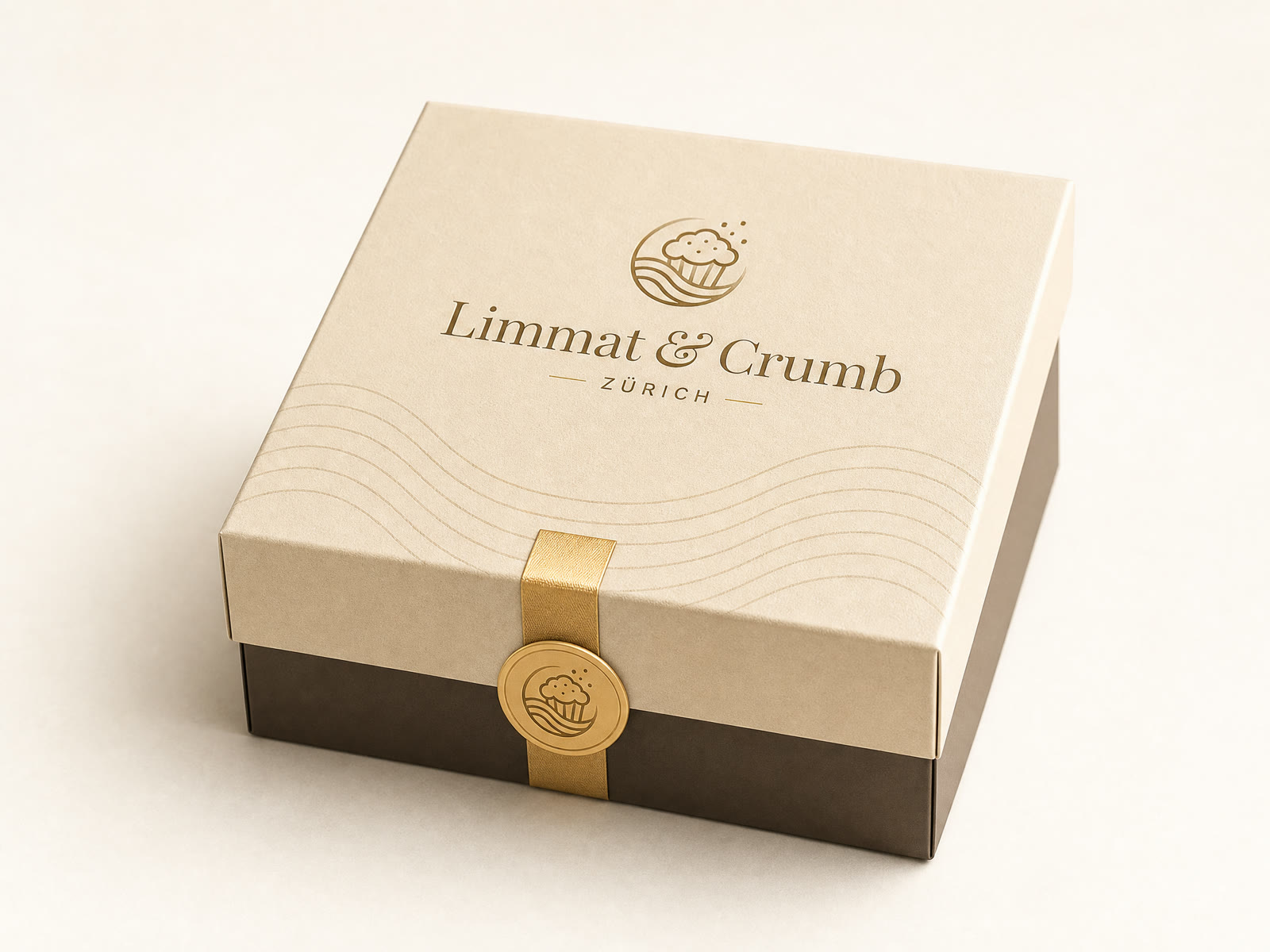 Gift box with gold ribbon