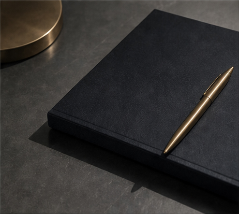 Document folder with gold emboss