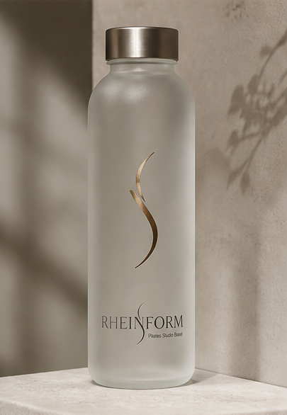 Studio glass bottle with S mark